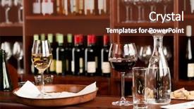  Presentation with wine tasting - Audience pleasing theme consisting of office skyscrapers on blue sky background in dubai backdrop and a seafoam green colored foreground