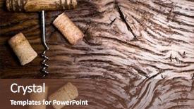  Presentation with corkscrew - Cool new theme with wine barrel - corkscrew and corks backdrop and a  colored foreground