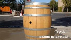  Presentation with world manufacturing - Presentation theme having wine-barrel-beer-barrel-whiskey background and a coral colored foreground