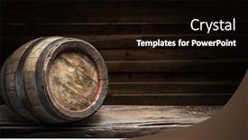  Presentation with wine barrel - Presentation theme enhanced with wine barrel on the old wooden table background and a black colored foreground