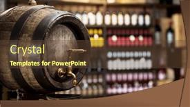  Presentation with wine barrel - PPT theme with wine-barrel-with-copper-tap background and a tawny brown colored foreground