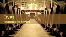  Presentation with barrels - Slide set with wine barrels in cellar background and a tawny brown colored foreground