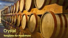  Presentation with barrels - PPT layouts featuring wine barrels in wine yard background and a tawny brown colored foreground