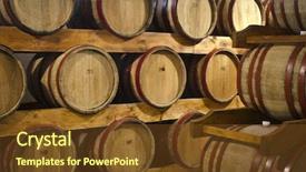  Presentation with barrels - Theme enhanced with wine barrels in wine yard background and a tawny brown colored foreground