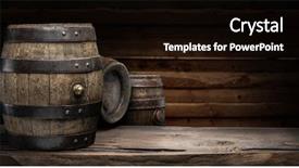  Presentation with wine barrel - Audience pleasing presentation theme consisting of wine barrels on the old backdrop and a black colored foreground