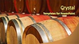  Presentation with wine barrel - Slide deck with wine barrels background and a tawny brown colored foreground