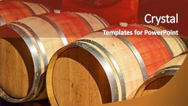  Presentation with wine barrel - Cool new PPT layouts with wine barrels backdrop and a tawny brown colored foreground
