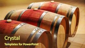  Presentation with wine barrel - Presentation theme consisting of wine barrels background and a tawny brown colored foreground