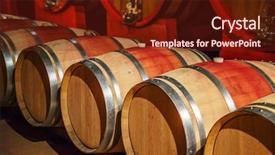  Presentation with wine barrel - Slides having wine barrels background and a tawny brown colored foreground