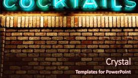  Presentation with spirits - Presentation design consisting of wine beer spirits - cocktails neon sign above background and a wine colored foreground