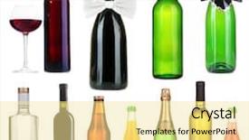  Presentation with wine beer spirits - Cool new slide set with wine beer spirits - collage of different alcohol bottles backdrop and a blonde colored foreground