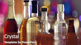  Presentation with beverages - Cool new slides with wine beer spirits - different beverages on blurred background backdrop and a tawny brown colored foreground
