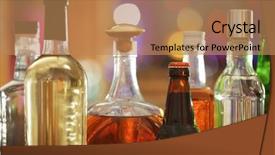  Presentation with beverages - Slide deck consisting of wine beer spirits - different beverages on blurred background background and a coral colored foreground