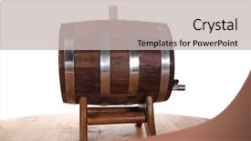  Presentation with wooden - Audience pleasing presentation theme consisting of wine beer spirits - hand made wooden barrel full backdrop and a light gray colored foreground