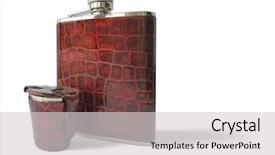  Presentation with wine beer spirits - Slides featuring wine beer spirits - hipflask and glass isolated background and a light gray colored foreground