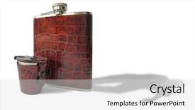  Presentation with wine beer spirits - Presentation theme with wine beer spirits - hipflask and glass shadow background and a  colored foreground