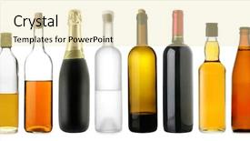  Presentation with alcoholic - Presentation theme with wine beer spirits - lots bottles of various alcoholic background and a soft green colored foreground