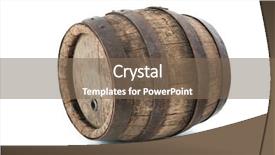  Presentation with oak barrel - Slides consisting of wine beer spirits - old oak barrel isolated background and a violet colored foreground