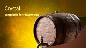  Presentation with oak barrel - PPT layouts having wine beer spirits - old oak barrel background and a tawny brown colored foreground