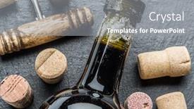  Presentation with graphite - Beautiful slides featuring wine bottle and corkscrew on the graphite board backdrop and a gray colored foreground