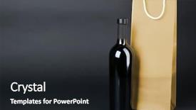  Presentation with bottling wine - Amazing PPT theme having wine bottle and gift bag backdrop and a  colored foreground
