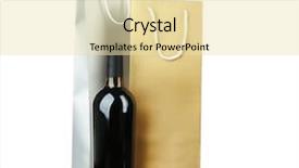  Presentation with bottle - Amazing PPT theme having wine bottle and gift bags backdrop and a lemonade colored foreground