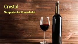  Presentation with bottle - Beautiful PPT theme featuring wine bottle and glass backdrop and a tawny brown colored foreground