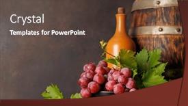  Presentation with bottle - Theme consisting of wine-bottle-and-lush-grapes background and a  colored foreground