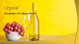  Presentation with bottle - Presentation with wine-bottle-and-lush-grapes background and a  colored foreground