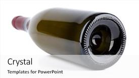  Presentation with bottle - Presentation theme consisting of wine bottle bottom angle isolated background and a white colored foreground