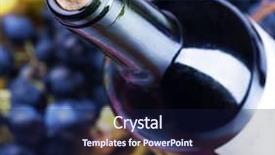  Presentation with bottle - Colorful PPT theme enhanced with wine bottle closeup backdrop and a navy blue colored foreground