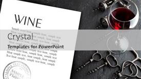  Presentation with corkscrew - Cool new PPT theme with wine-bottle-corkscrew-and-wine backdrop and a light gray colored foreground
