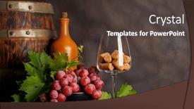  Presentation with wine - Presentation design featuring wine-bottle-glass-with-wine background and a tawny brown colored foreground