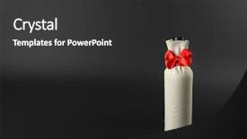  Presentation with bottling wine - Colorful PPT theme enhanced with wine bottle in gift bag backdrop and a  colored foreground