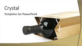  Presentation with bottling wine - Cool new slide deck with wine bottle in gift paper backdrop and a white colored foreground