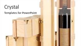  Presentation with bottling wine - Audience pleasing slides consisting of wine bottle in wooden box backdrop and a  colored foreground