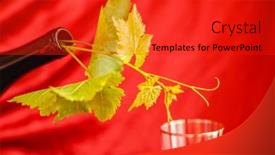  Presentation with sommelier - PPT layouts having wine-bottle-on-a-wooden background and a red colored foreground