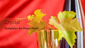  Presentation with sommelier - Amazing PPT theme having wine-bottle-on-a-wooden backdrop and a red colored foreground