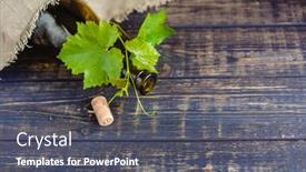  Presentation with sommelier - Slide deck enhanced with wine-bottle-on-a-wooden background and a dark gray colored foreground