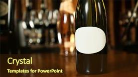  Presentation with wine store - Slides featuring wine bottle on wooden table background and a tawny brown colored foreground