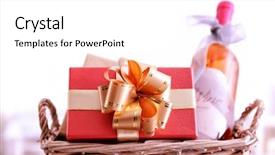  Presentation with boxes light - Presentation featuring wine bottle with gift boxes background and a white colored foreground
