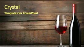  Presentation with bottle - Colorful presentation theme enhanced with wine bottle with glass backdrop and a tawny brown colored foreground