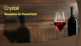  Presentation with bottle - Presentation theme consisting of wine bottle with glass background and a tawny brown colored foreground