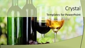  Presentation with bottle - Cool new theme with wine bottles and glasses backdrop and a soft green colored foreground