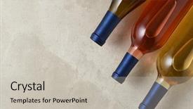  Presentation with blanc - Presentation theme with wine bottles from a high background and a light gray colored foreground