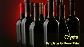  Presentation with bottles - Cool new PPT layouts with wine bottles in a row backdrop and a wine colored foreground