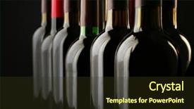  Presentation with bottle - Beautiful slides featuring wine bottles in a row backdrop and a tawny brown colored foreground