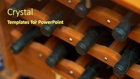  Presentation with support - Beautiful PPT theme featuring wine-bottles-in-a-wooden backdrop and a tawny brown colored foreground