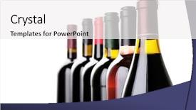  Presentation with bottles - Cool new theme with wine bottles in row isolated backdrop and a  colored foreground