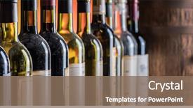  Presentation with oak - Audience pleasing presentation theme consisting of wine bottles in row backdrop and a violet colored foreground